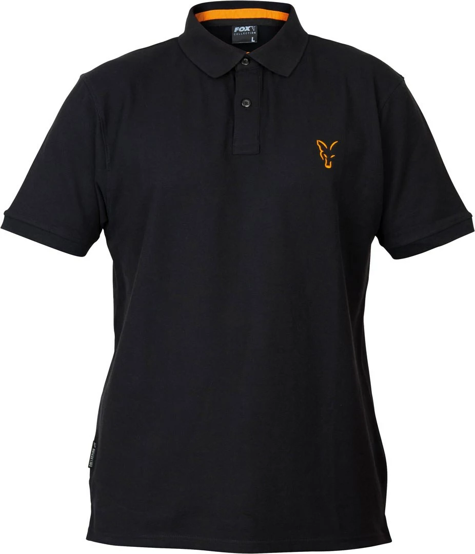 Fox Collection Black/Orange Polo Shirt 1 Fox Collection Black/Orange Polo Shirt