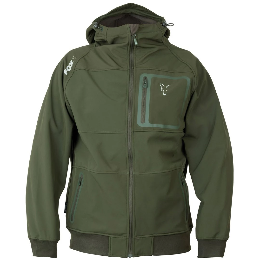 Fox Collection Green/Silver Softshell Hoody 1 Fox Collection Green/Silver Softshell Hoody