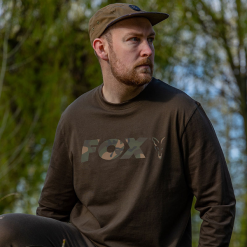 Fox Long Sleeve Khaki/Camo T-Shirt -Fishing Rod Shop qkj2510p637559776023894269